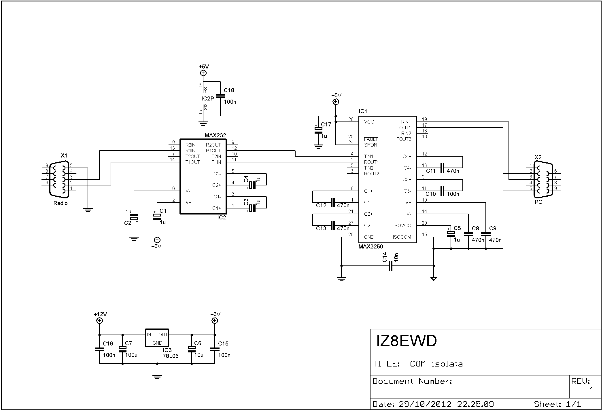 Interfaccia CAT isolata - Schema elettrico