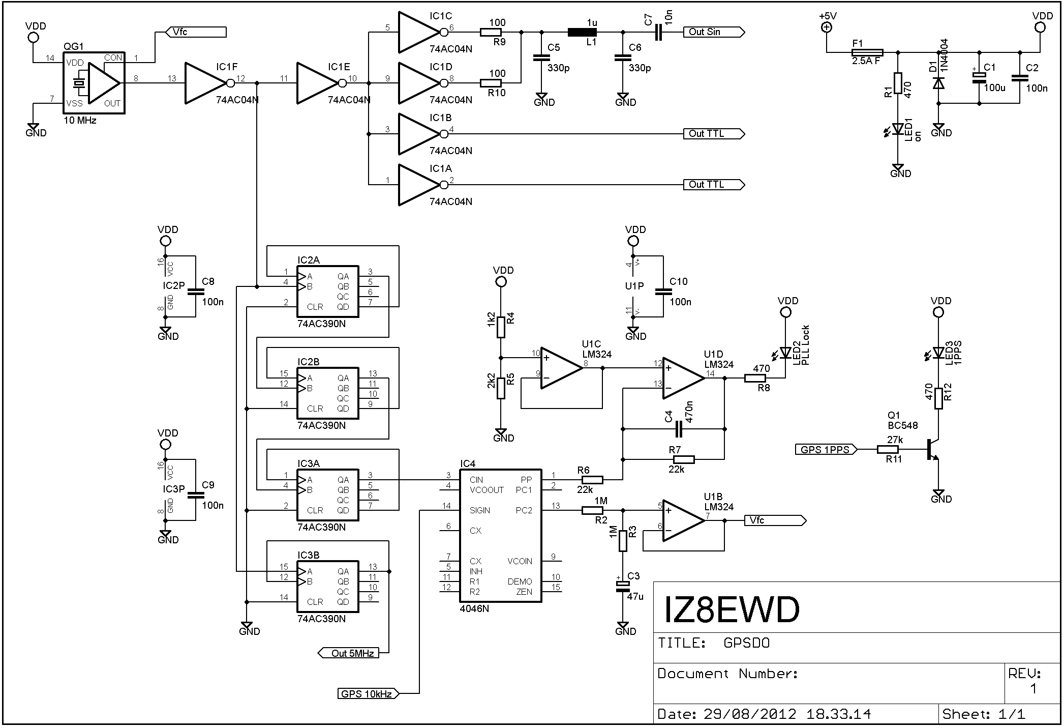 GPSDO - Schema elettrico