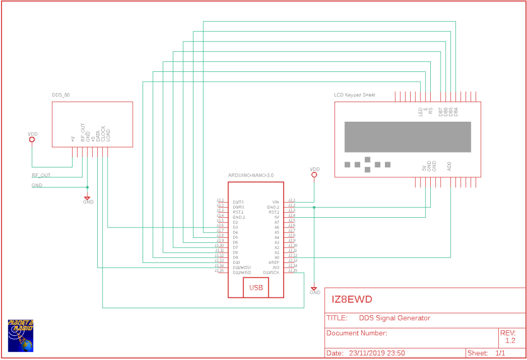 DDS Signal Generator - Schematic