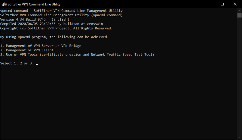 SoftEther VPN - Command Line Utility