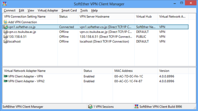 SoftEther VPN - Client Manager