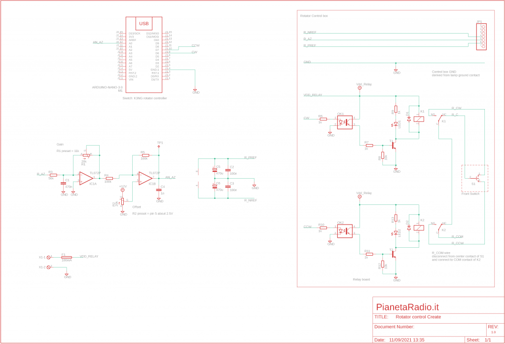 Controller rotore Create - Schema elettrico