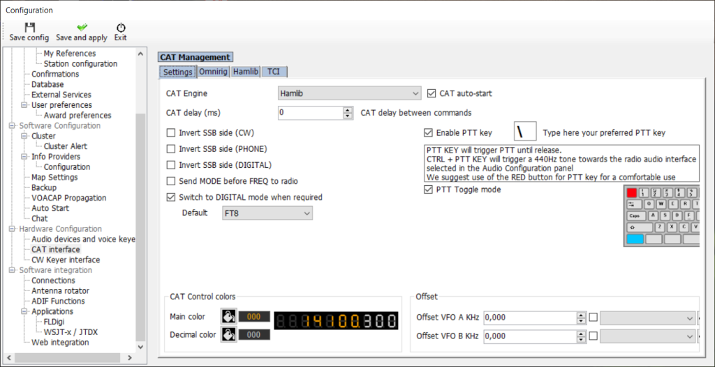 Log4OM - CAT settings